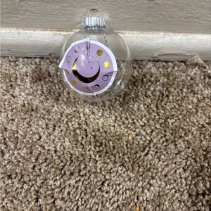 Clear  Ornament with Purple and Gold Accents